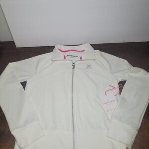 Juicy Couture Jacket Women's Winter White Full Zip Cloud Dancer JC Sport Logo